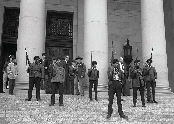 Black Panther Party demonstration at State Capitol, Sacramento, California, May 2nd, 1967 (Flickr)